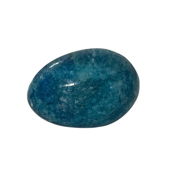 Polished Blue Apatite Stone Crystal Egg Natural - Picture 2 of 3